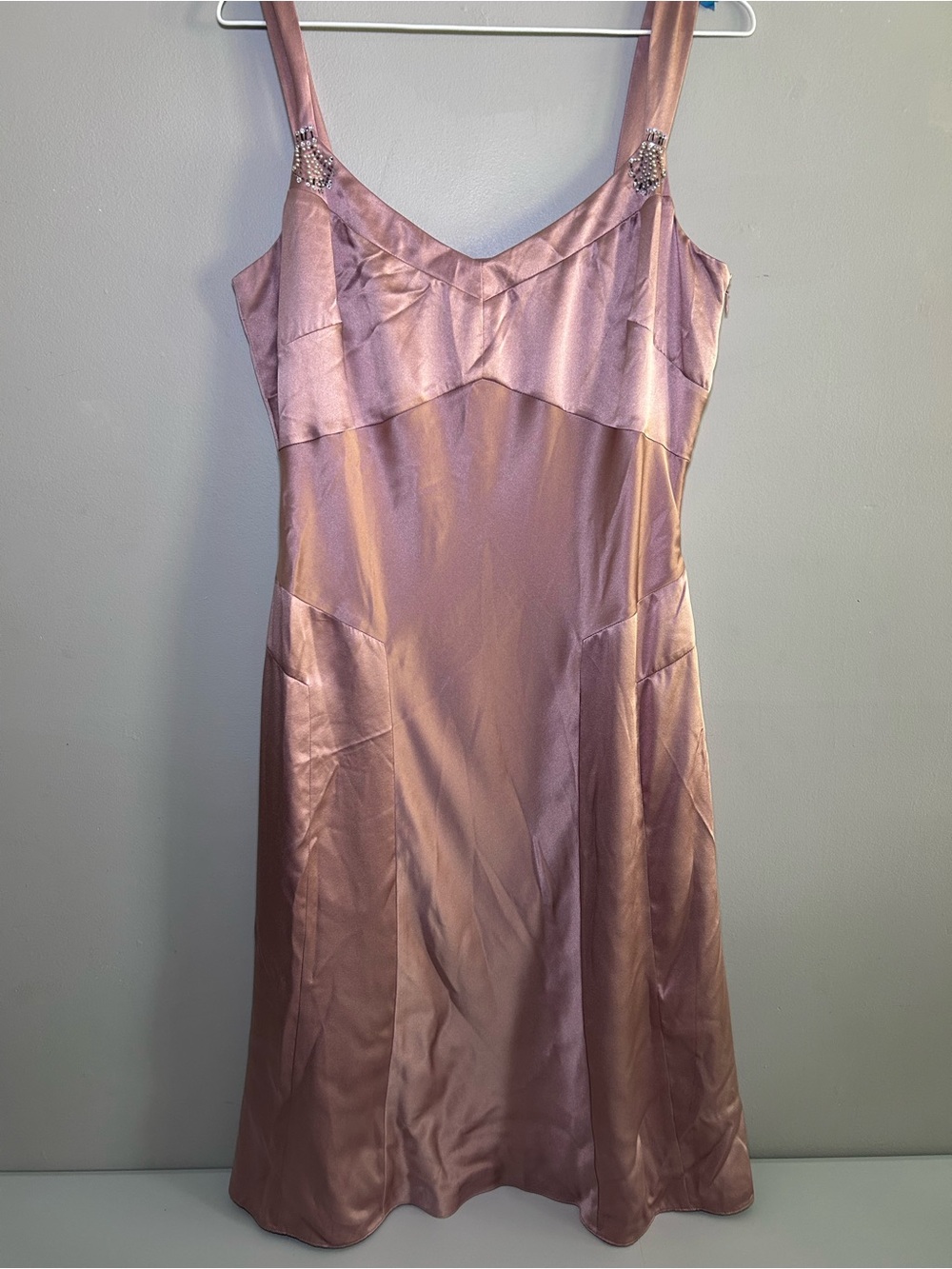Ann Taylor LOFT Silk Blush Pink Beaded Cocktail Dress Size 10 NWT